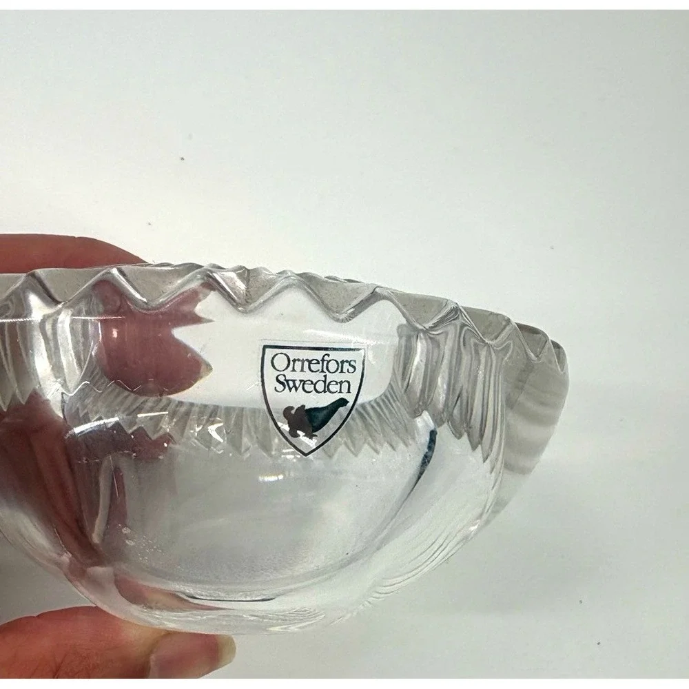 Orrefors Sweden Crystal Corona Votive Candle Holder Lars Hellsten 4
